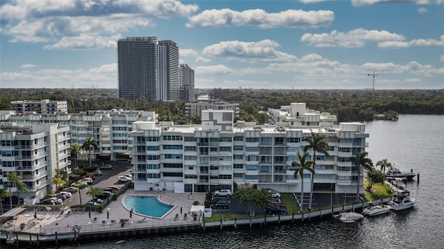 property's view of city with a water view