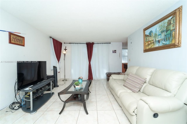 view of tiled living room