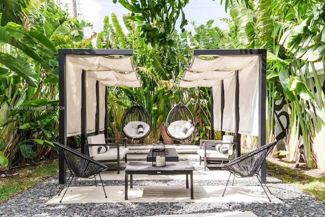 view of patio with an outdoor living space