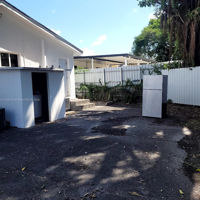 view of yard with fence