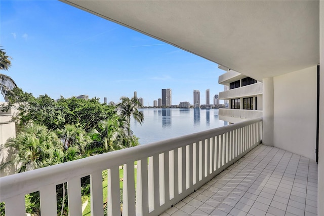 balcony with a water view