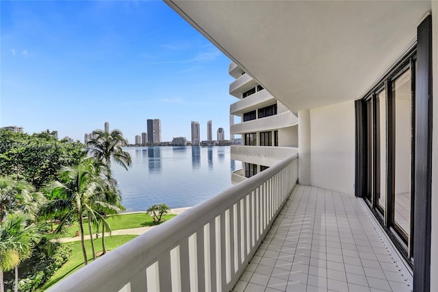 balcony with a water view