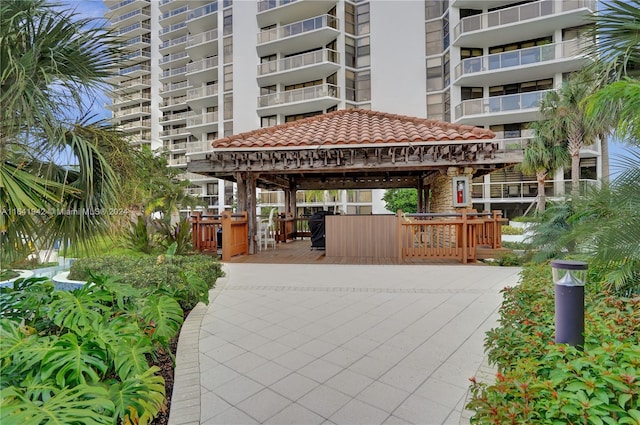 view of community featuring a gazebo