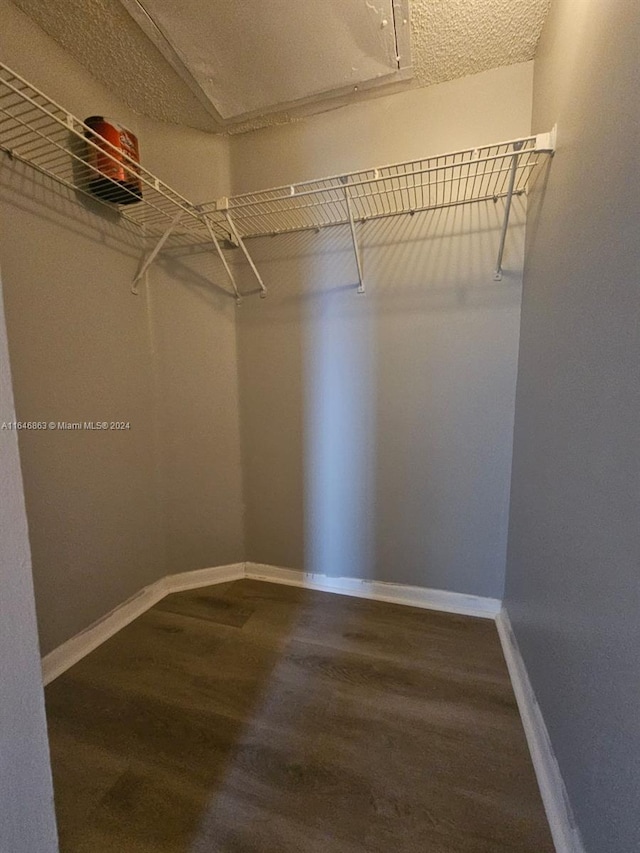 spacious closet with wood finished floors