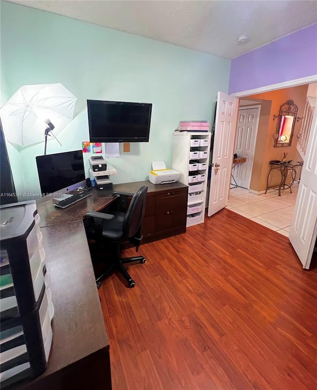 office area featuring light wood-type flooring