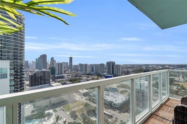 balcony with a view of city