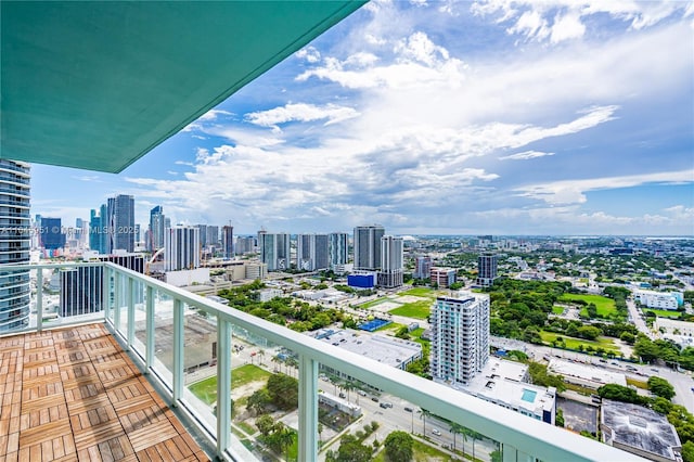 balcony featuring a city view