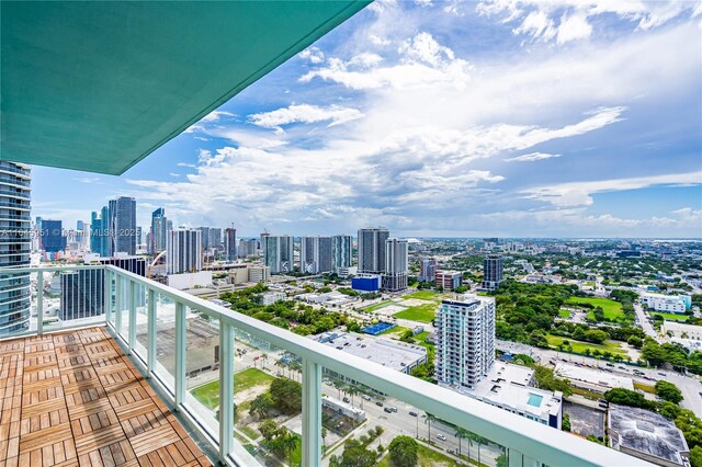 balcony with a city view