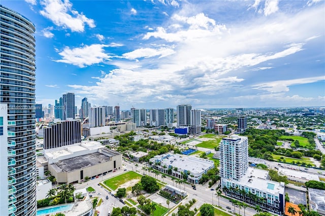 aerial view with a view of city