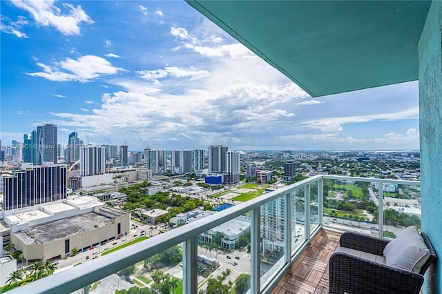 balcony featuring a view of city