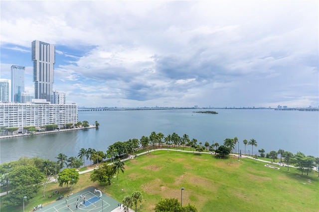 property view of water featuring a view of city