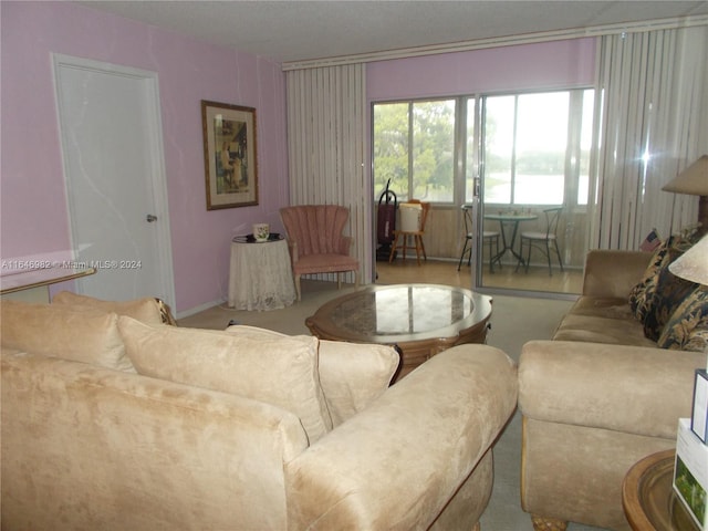 living room with light hardwood / wood-style floors