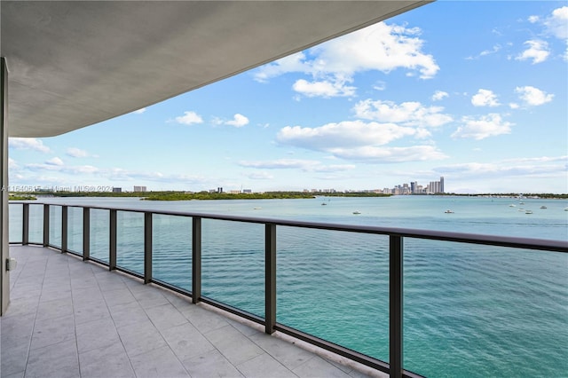 balcony with a water view