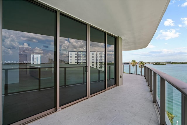 balcony with a water view