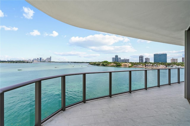 balcony with a water view