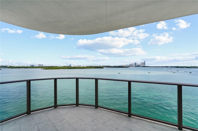 balcony with a water view