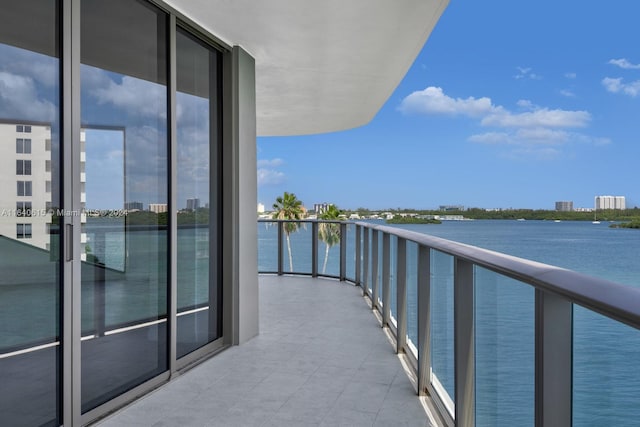 balcony with a water view