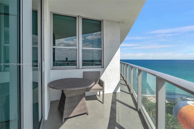 balcony with a water view