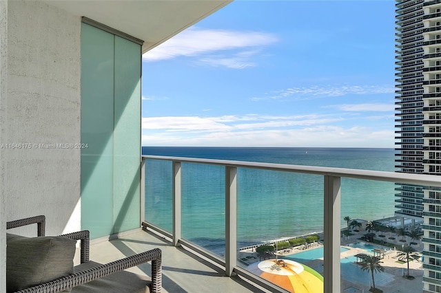 balcony with a water view