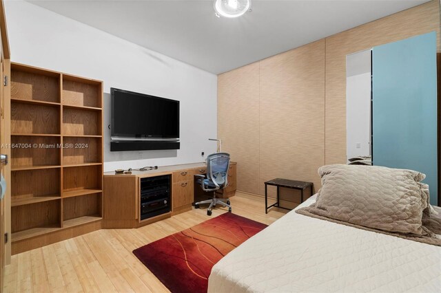 bedroom featuring light wood-type flooring