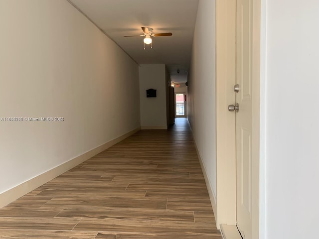 hall featuring hardwood / wood-style floors