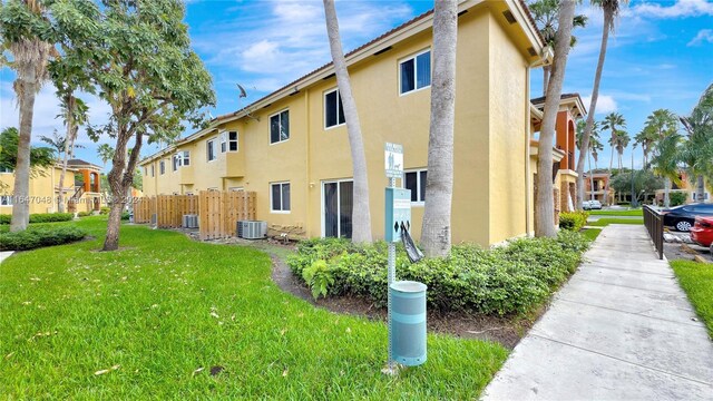3395 NE 9th St Unit 101, Homestead, FL 33033 - view of property featuring central AC, fence, and a residential view
