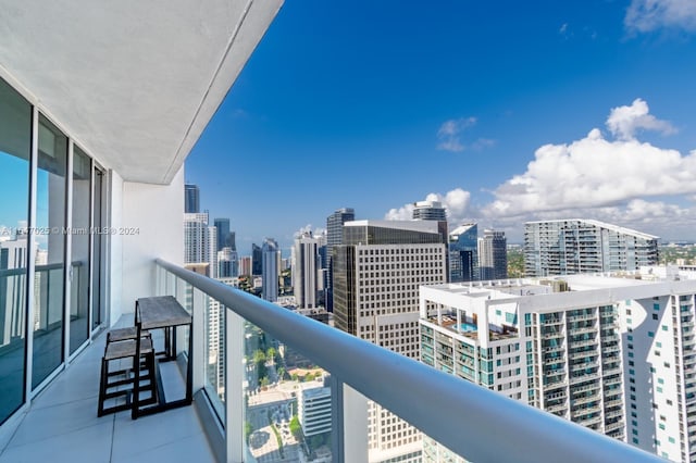 balcony with a view of city