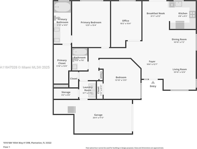 1010 NW 105th Way Unit B-139, Plantation, FL 33322 - floor plan / room layout