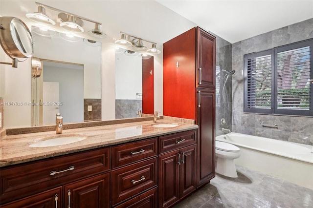 1010 NW 105th Way Unit B-139, Plantation, FL 33322 - bathroom with toilet, double vanity, a bath, and tile patterned flooring