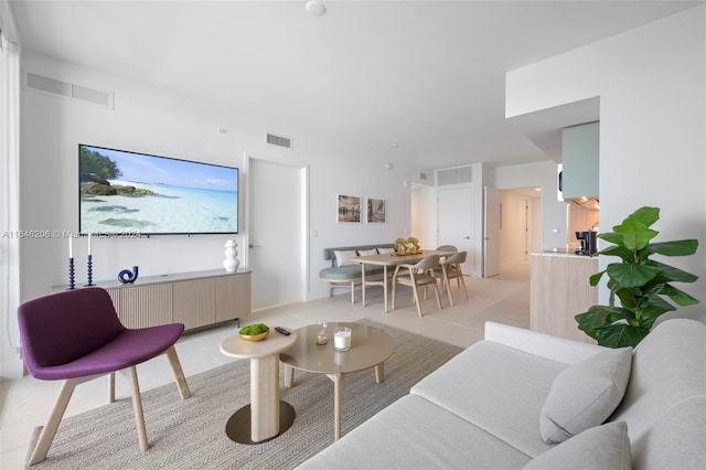 view of tiled living room