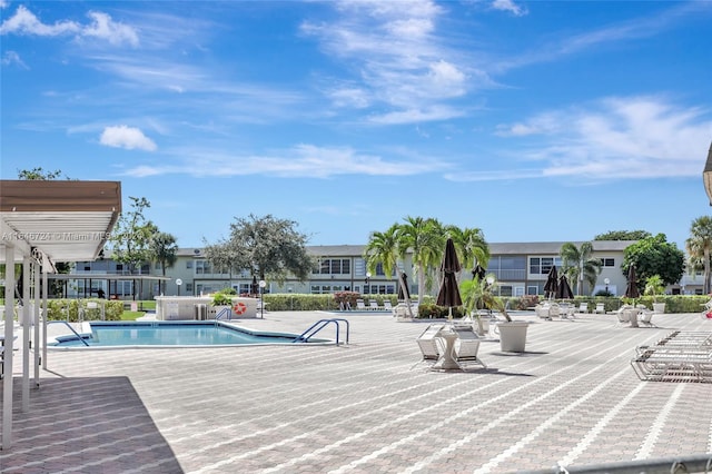 view of pool with a patio area