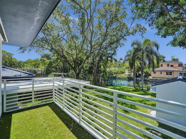 balcony with a water view