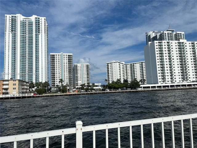 property view of water featuring a city view