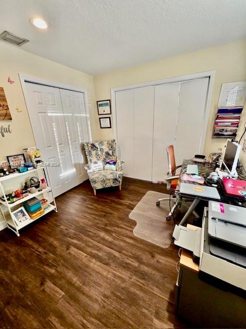 office featuring dark hardwood / wood-style floors