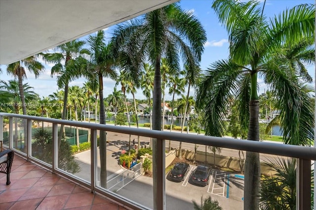 balcony with a water view