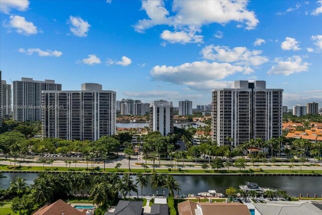3598 Yacht Club Dr Unit 302, Aventura, FL 33180 - view of property featuring a skyline view and a water view