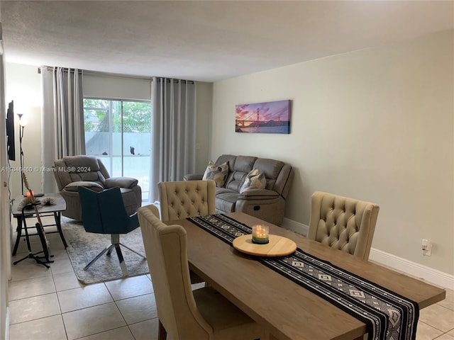 view of tiled dining room