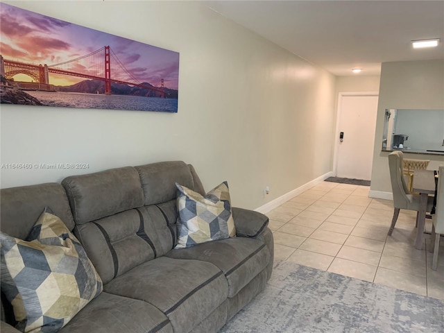 view of tiled living room