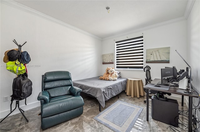 14107 SW 155th St, Miami, FL 33177 - bedroom featuring ornamental molding and an office area