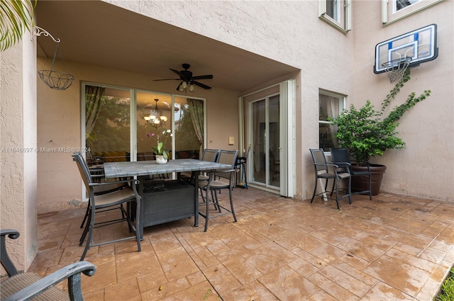 view of patio with ceiling fan