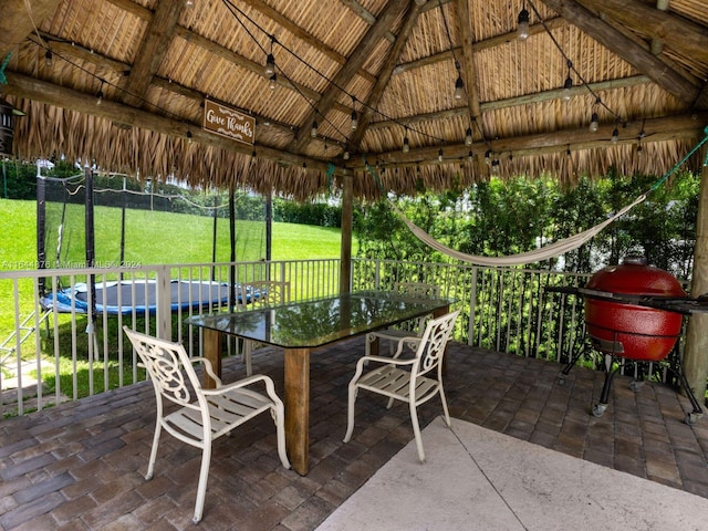 view of patio / terrace with a gazebo