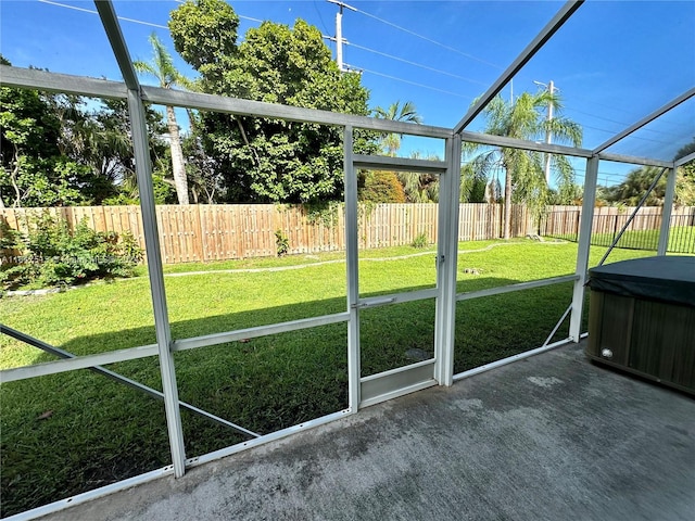 view of unfurnished sunroom