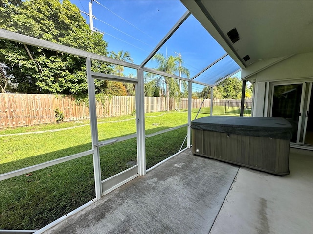 view of unfurnished sunroom