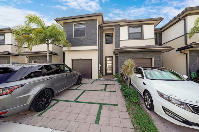 view of property with a garage