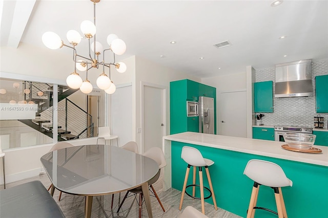 dining room with an inviting chandelier