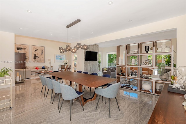 view of tiled dining room