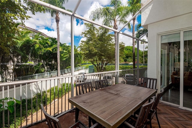 view of sunroom