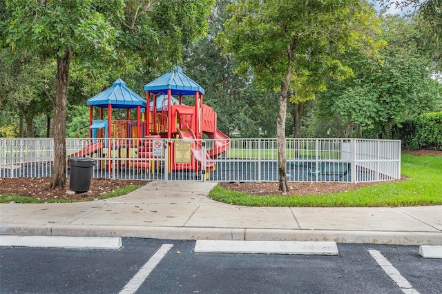 community play area featuring fence