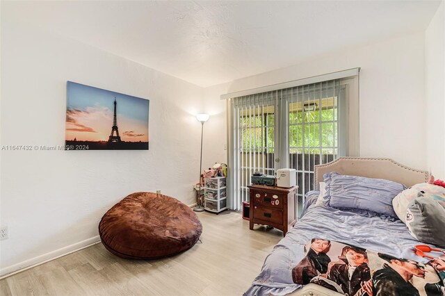 bedroom featuring light hardwood / wood-style flooring