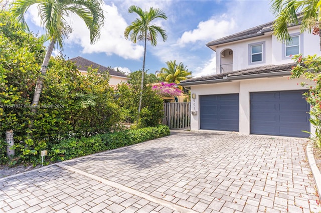 view of front of house with a garage